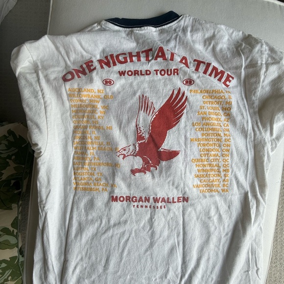 One Night At A Time World Tour White and Red T-Shirt - Picture 4 of 5